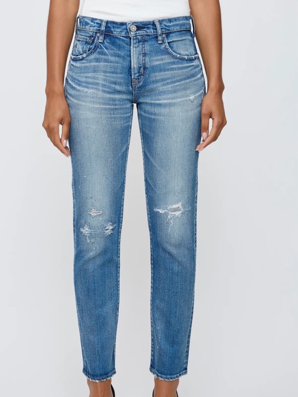 Moussy Vintage Bridgeville Distressed Straight Ankle Jeans NWT